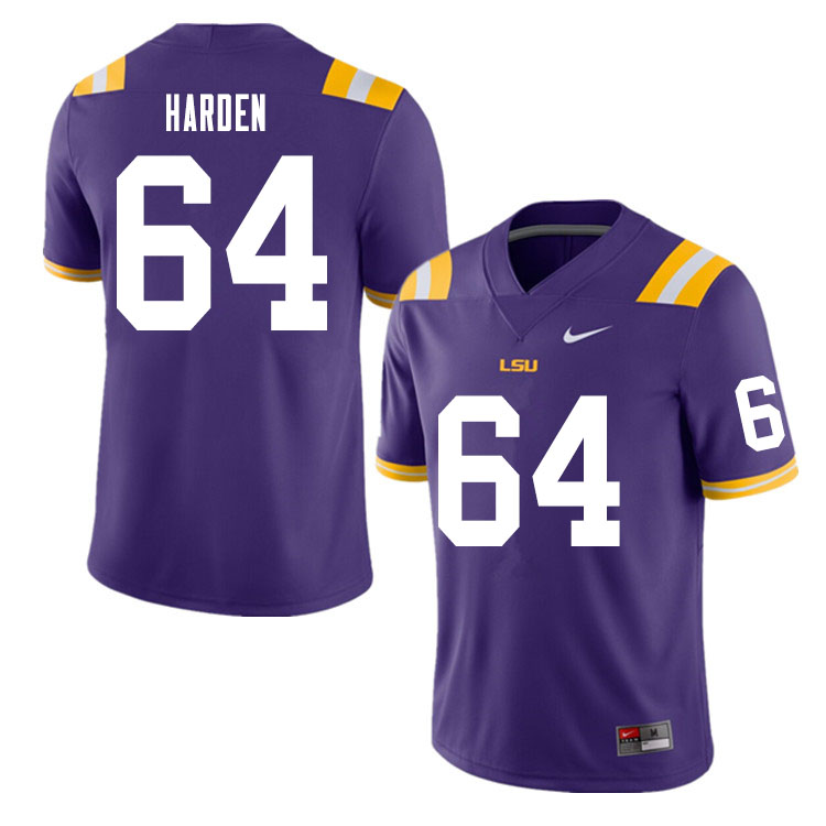 Men #64 Austin Harden LSU Tigers College Football Jerseys Sale-Purple - Click Image to Close
